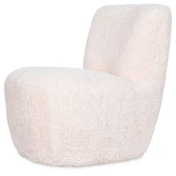 Opjet Fauteuil Bouclette Imitation Fourrure Blanc - Eve