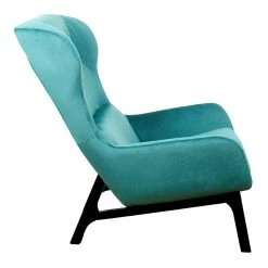 Home Déco Factory Fauteuil En Velours Côtelé Bleu Canard - Roma -Sema Design Boutique 623005 FRN03 WEB