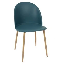 Home Déco Factory Chaise Scandinave Bergen Bleu Canard