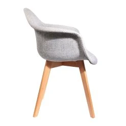 Home Déco Factory Chaise Avec Accoudoir En Tissu Grosse Maille Gris - Scarlett -Sema Design Boutique 623918 FRN03 WEB