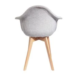 Home Déco Factory Chaise Avec Accoudoir En Tissu Grosse Maille Gris - Scarlett -Sema Design Boutique 623918 FRN04 WEB