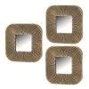 Unimasa Set De 3 Miroir Doré En Polypropylene 25x25cm -Sema Design Boutique 625961 FRN01 WEB