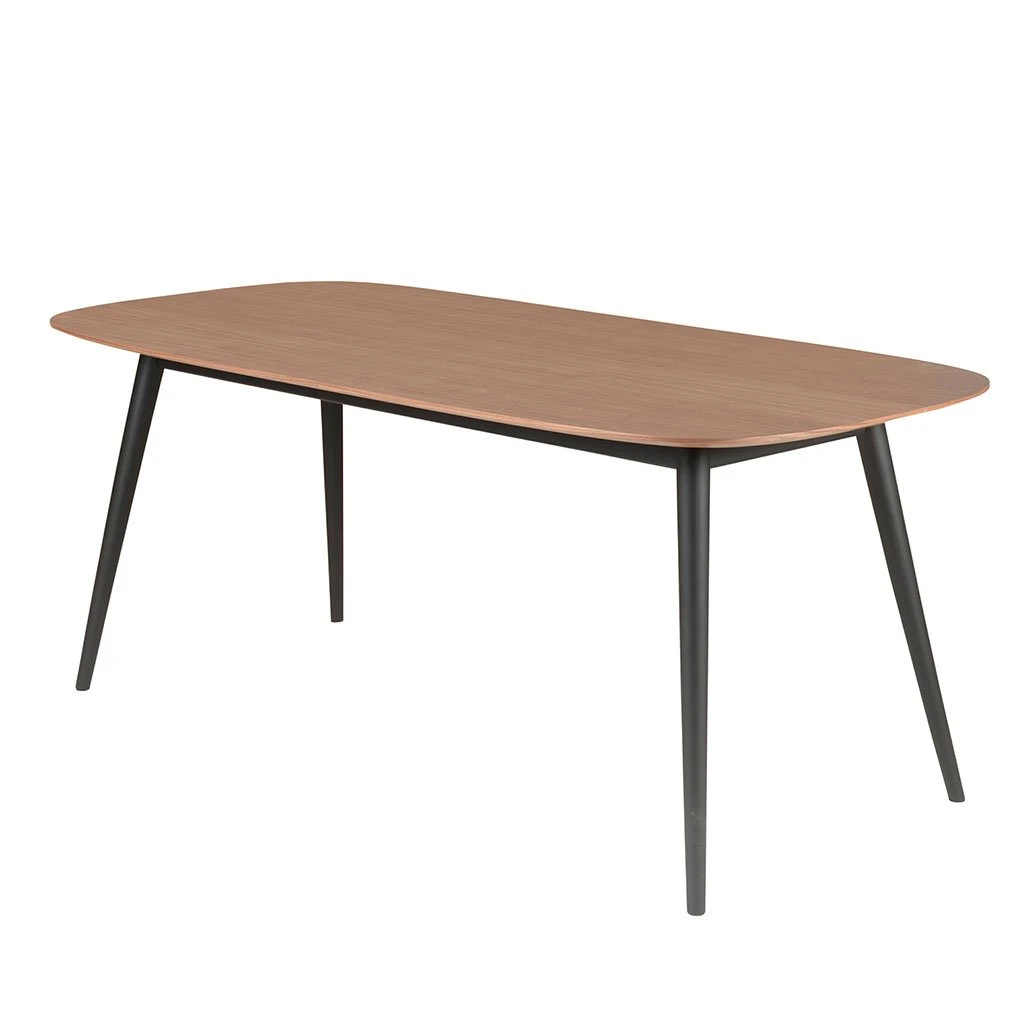 Zago Table à Manger En Noyer Et Pieds Hêtre Noir 180x90cm - Caly 4 Zago Table à Manger En Noyer Et Pieds Hêtre Noir 180x90cm - Caly – Image 2