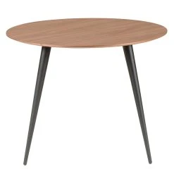 Zago Table à Manger Ronde En Noyer Et Pieds Hêtre Noir D100cm - Caly -Sema Design Boutique 626672 FRN03 WEB
