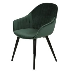 Zago Chaise Avec Accoudoirs En Velours Vert Sapin - Ben