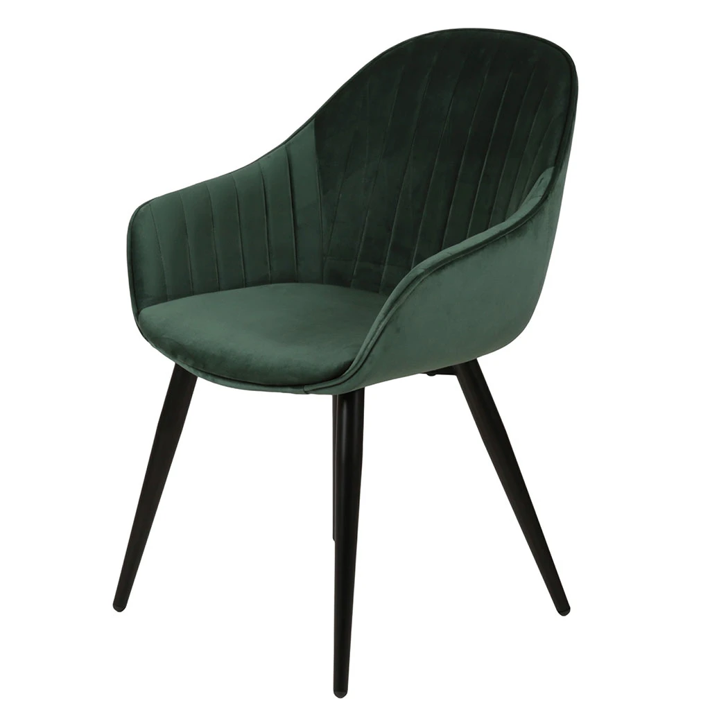 Zago Chaise Avec Accoudoirs En Velours Vert Sapin - Ben 3 Zago Chaise Avec Accoudoirs En Velours Vert Sapin - Ben