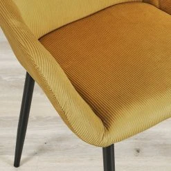Home Déco Factory Chaise Avec Accoudoir En Velours Cotelé Moutarde - Julia -Sema Design Boutique 629679 FRN05 WEB
