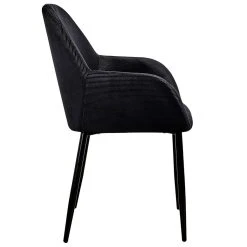 Home Déco Factory Chaise Avec Accoudoir En Velours Cotelé Noir - Julia -Sema Design Boutique 629680 FRN03 WEB