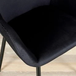 Home Déco Factory Chaise Avec Accoudoir En Velours Cotelé Noir - Julia -Sema Design Boutique 629680 FRN05 WEB