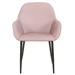 Home Déco Factory Chaise Avec Accoudoir En Velours Cotelé Rose - Julia -Sema Design Boutique 629681 FRN02 WEB