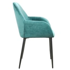 Home Déco Factory Chaise Avec Accoudoir En Velours Cotelé Bleu Canard - Julia -Sema Design Boutique 629683 FRN03 WEB