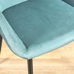 Home Déco Factory Chaise Avec Accoudoir En Velours Cotelé Bleu Canard - Julia -Sema Design Boutique 629683 FRN05 WEB