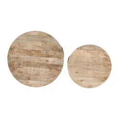 PG Trading Table Basse Gigogne Ronde (lot De 2) En Manguier Et Fer Noir - Noe -Sema Design Boutique 630494 DET03 WEB