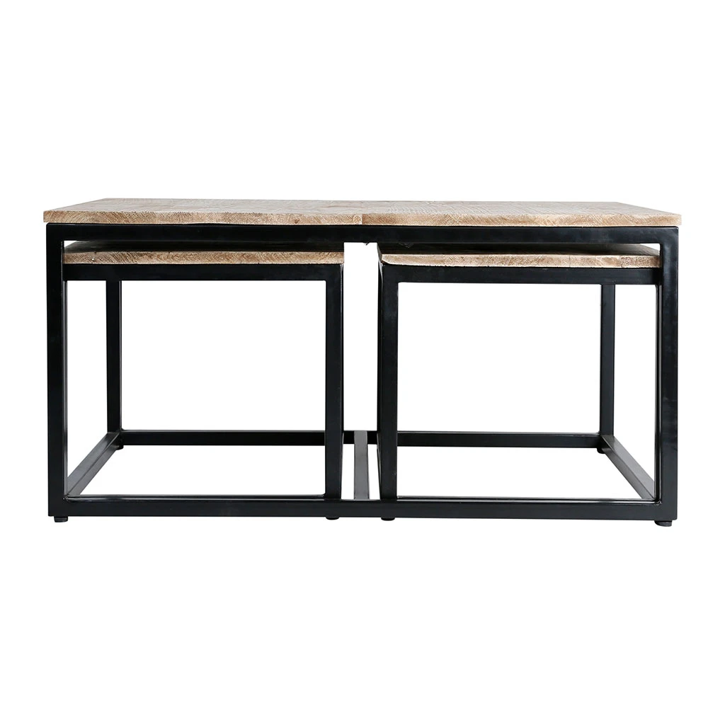 PG Trading Table Basse Gigogne (lot De 3) En Manguier Et Fer Noir -Noe 3 PG Trading Table Basse Gigogne (lot De 3) En Manguier Et Fer Noir -Noe