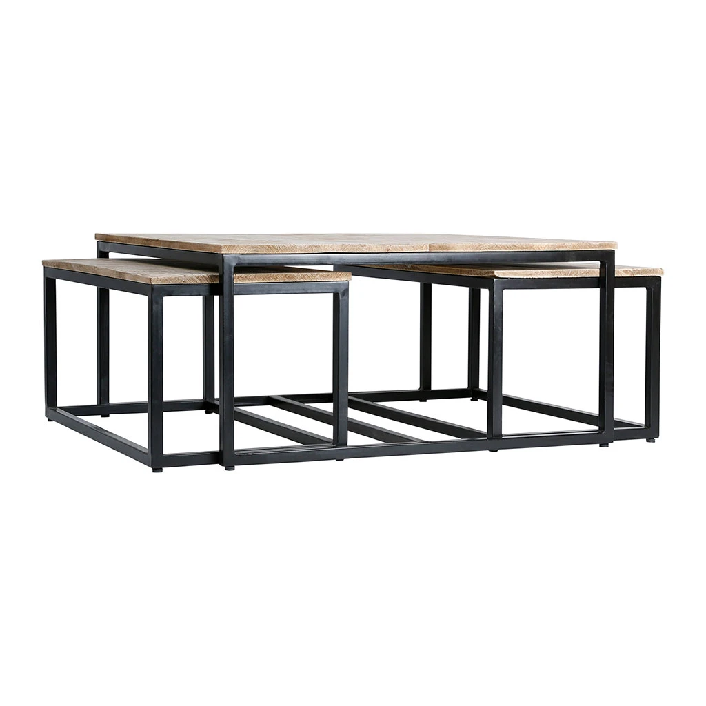 PG Trading Table Basse Gigogne (lot De 3) En Manguier Et Fer Noir -Noe 6 PG Trading Table Basse Gigogne (lot De 3) En Manguier Et Fer Noir -Noe – Image 4