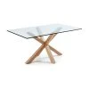 La Forma Table à Manger Plateau En Verre Et Pieds En Acier Effet Bois 160x90cm - Argo -Sema Design Boutique 632951 FRN01 WEB