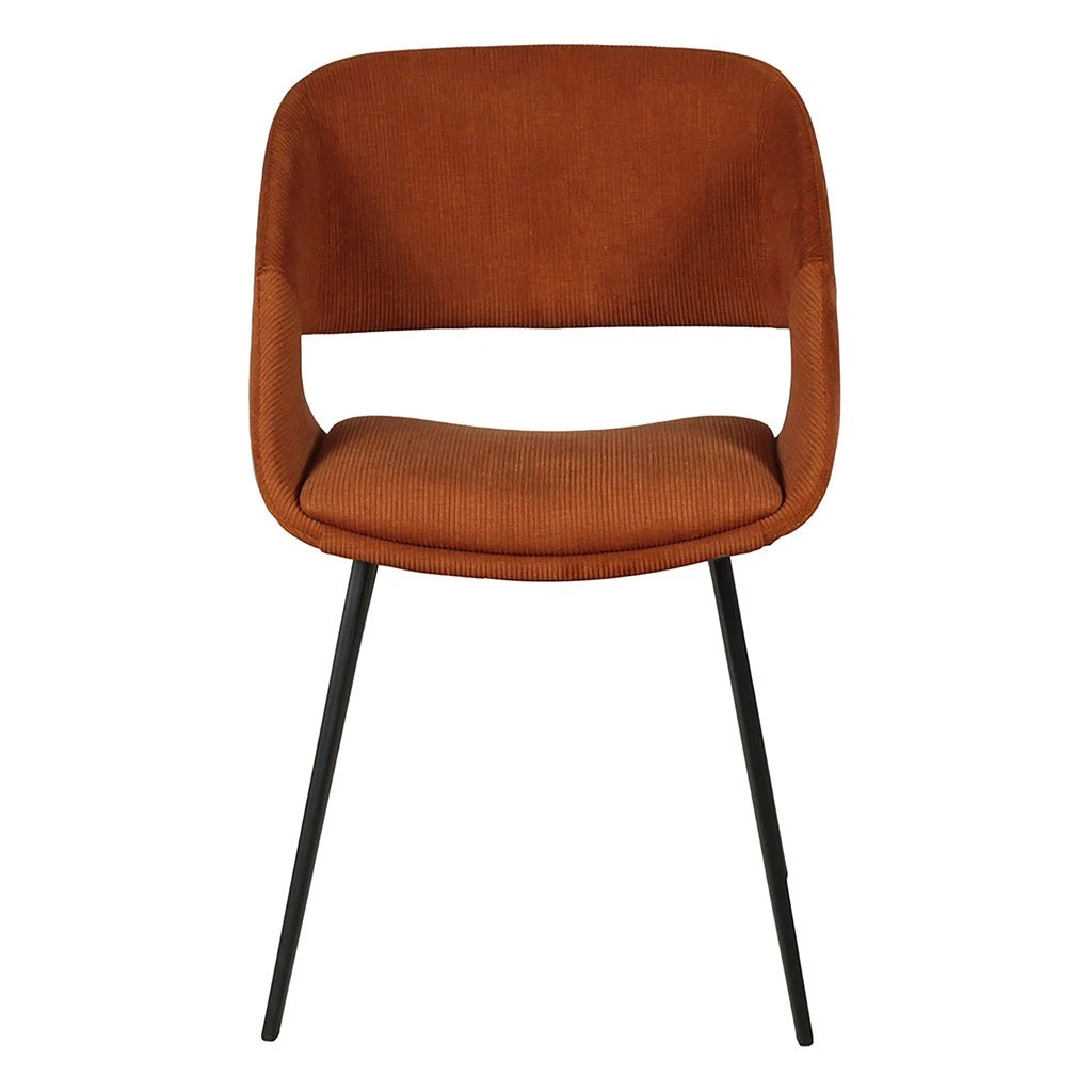 Zago Chaise Salle à Manger Velours Côtelé Cognac - Alma 4 Zago Chaise Salle à Manger Velours Côtelé Cognac - Alma – Image 2