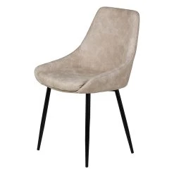 Zago Chaise Salle à Manger Tissu Effet Daim Beige - Ben -Sema Design Boutique 633422 FRN03 WEB