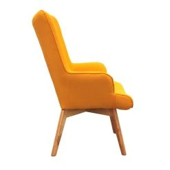 Home Déco Factory Fauteuil De Salon En Bois Et Tissu Jaune - Nora -Sema Design Boutique 638117 FRN04 WEB