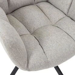 Home Déco Factory Fauteuil De Salon Pivotant En Tissus Gris - Wamy -Sema Design Boutique 638123 FRN05 WEB