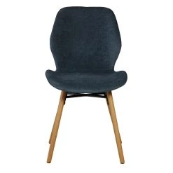 Zago Chaise Salle à Manger En Tissu Soft Touch Bleu Foncé - Keri