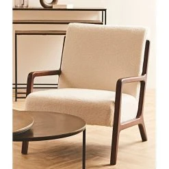 Zago Fauteuil En Bouclette écru Et Pin - Nala -Sema Design Boutique 63de7 annotation 2021 11 19 152631