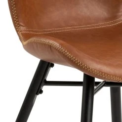 AC Design Chaise Salle à Manger Aspect Cuir Rétro Cognac - Batla -Sema Design Boutique 643107 FRN04 WEB
