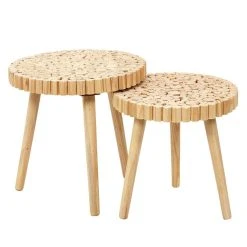 Home Déco Factory Tables Gigogne (lot De 2) En Bois De Pin - Rubin