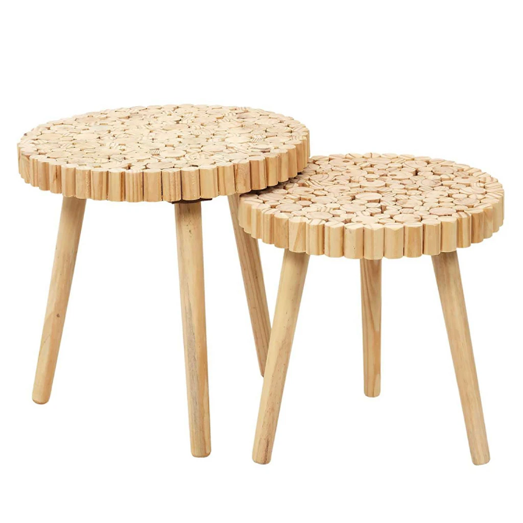 Home Déco Factory Tables Gigogne (lot De 2) En Bois De Pin - Rubin 3 Home Déco Factory Tables Gigogne (lot De 2) En Bois De Pin - Rubin