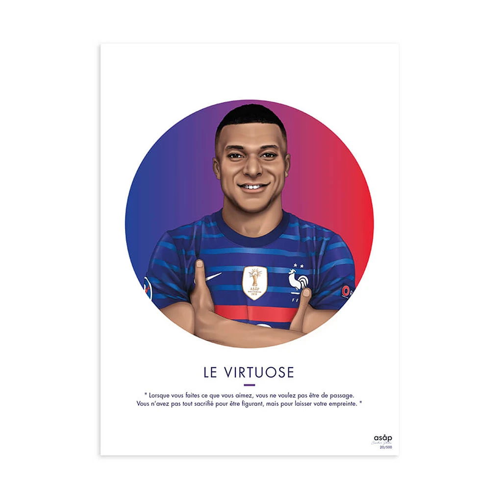 ASAP Affiche Le Virtuose - Kylian Mbappé - 30x40cm 3 ASAP Affiche Le Virtuose - Kylian Mbappé - 30x40cm