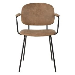 Zago Fauteuil Tissu Effet Daim Marron Foncé - Aston