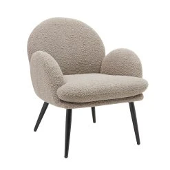 Zago Fauteuil Tissu Effet Laine Bouclette Gris Foncé - Oria -Sema Design Boutique 646239 FRN02 WEB