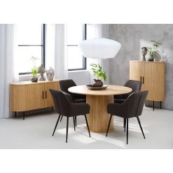 Unique Table à Manger Ronde En Placage Chêne Naturel D120cm - Nola -Sema Design Boutique 648100 FRN06 WEB
