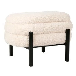 SEMA DESIGN Tabouret Coffre En Tissu Bouclette Crème Et Fer Noir - Cosine -Sema Design Boutique 67d8f 76524 det04 hdd