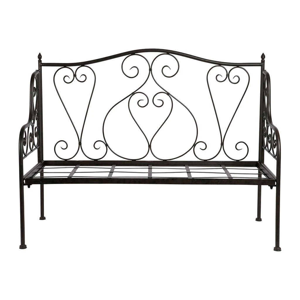Comptoir De Famille Banquette 2 Places En Fer Forge Brun - Volute 3 Comptoir De Famille Banquette 2 Places En Fer Forge Brun - Volute