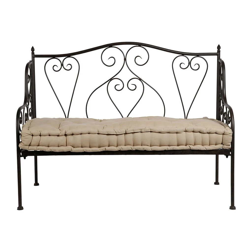 Comptoir De Famille Banquette 2 Places En Fer Forge Brun - Volute 4 Comptoir De Famille Banquette 2 Places En Fer Forge Brun - Volute – Image 2