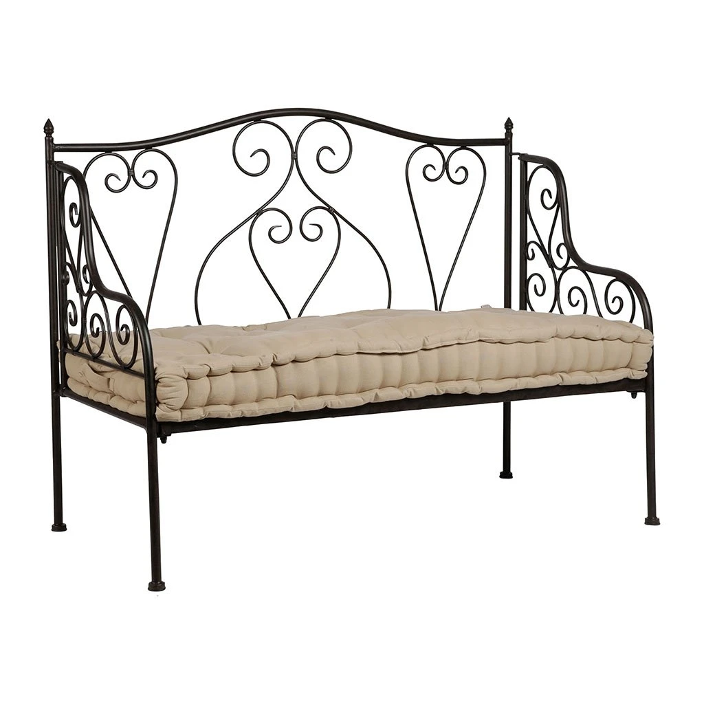 Comptoir De Famille Banquette 2 Places En Fer Forge Brun - Volute 5 Comptoir De Famille Banquette 2 Places En Fer Forge Brun - Volute – Image 3