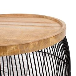 SEMA DESIGN Table Basse (lot De 2) En Manguier Naturel Et Fer Noir - Kleia -Sema Design Boutique 72265 DET02 WEB