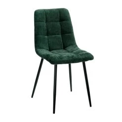 Ixia Chaise Salle à Manger En Tissu Vert - Mony