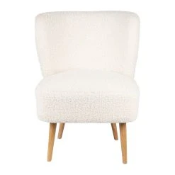 SEMA DESIGN Fauteuil Bouclette Blanc Crème - Elément