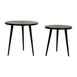 SEMA DESIGN Table Basse Gigogne (lot De 2) En Bronze Noir Et Dorée