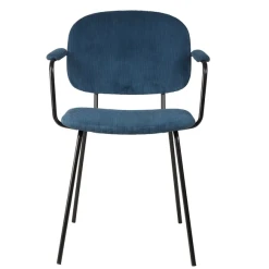 Zago Fauteuil En Velours Côtelé Bleu Foncé - Aston