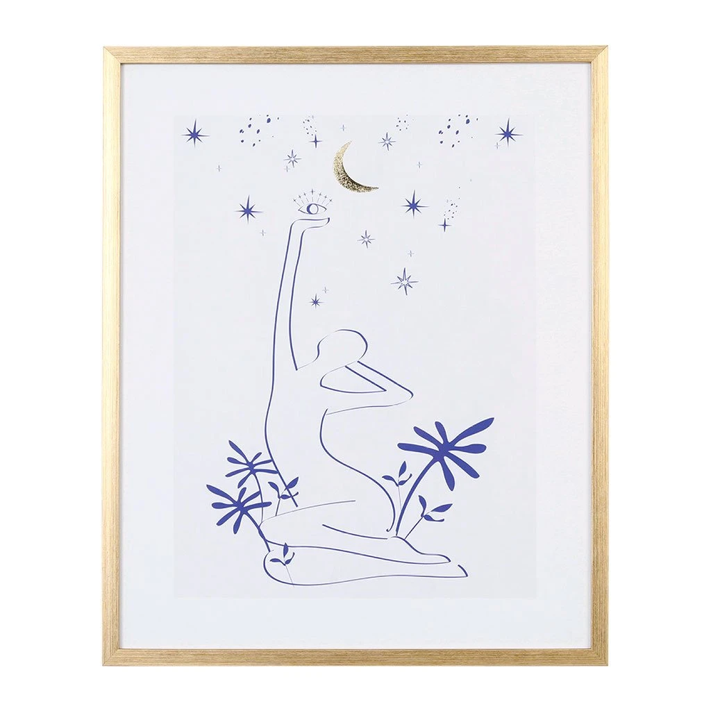 SEMA DESIGN Cadre Deco Encadré Femme Vision Bleu Et Doré 42x52cm 3 SEMA DESIGN Cadre Deco Encadré Femme Vision Bleu Et Doré 42x52cm