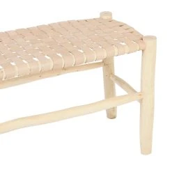 SEMA DESIGN Banc En Bois Et Cuir Tressé Nude -Sema Design Boutique 75968 DET02 WEB