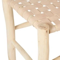 SEMA DESIGN Banc En Bois Et Cuir Tressé Nude -Sema Design Boutique 75968 DET03 WEB
