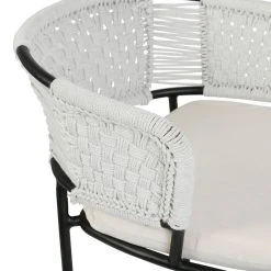 SEMA DESIGN Fauteuil En Fer Noir Et Assise Coton - Cobalt -Sema Design Boutique 76038 DET03 WEB