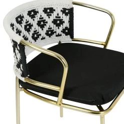 SEMA DESIGN Fauteuil En Fer Doré Et Assise Coton - Cobalt -Sema Design Boutique 76039 DET03 WEB