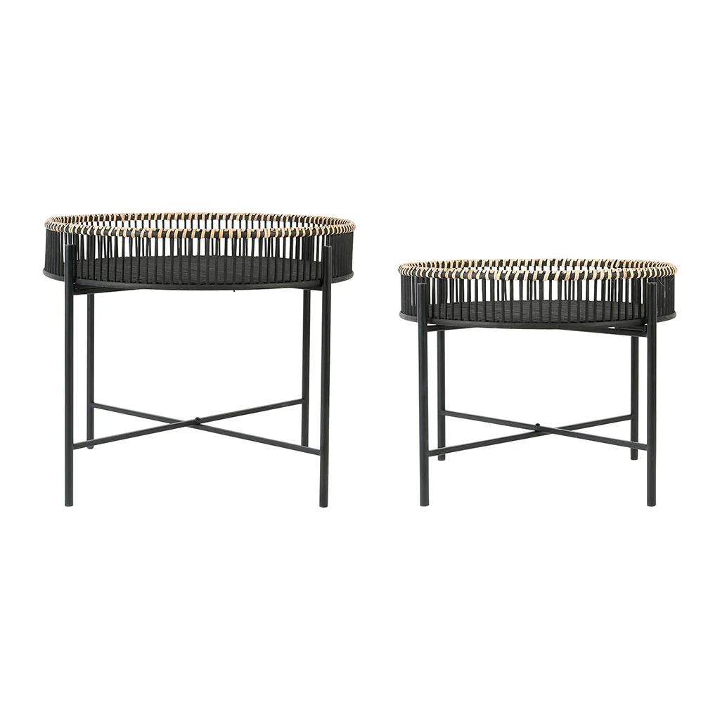 SEMA DESIGN Table Basse Gigogne (lot De 2) Bambou Noir Et Fer 3 SEMA DESIGN Table Basse Gigogne (lot De 2) Bambou Noir Et Fer