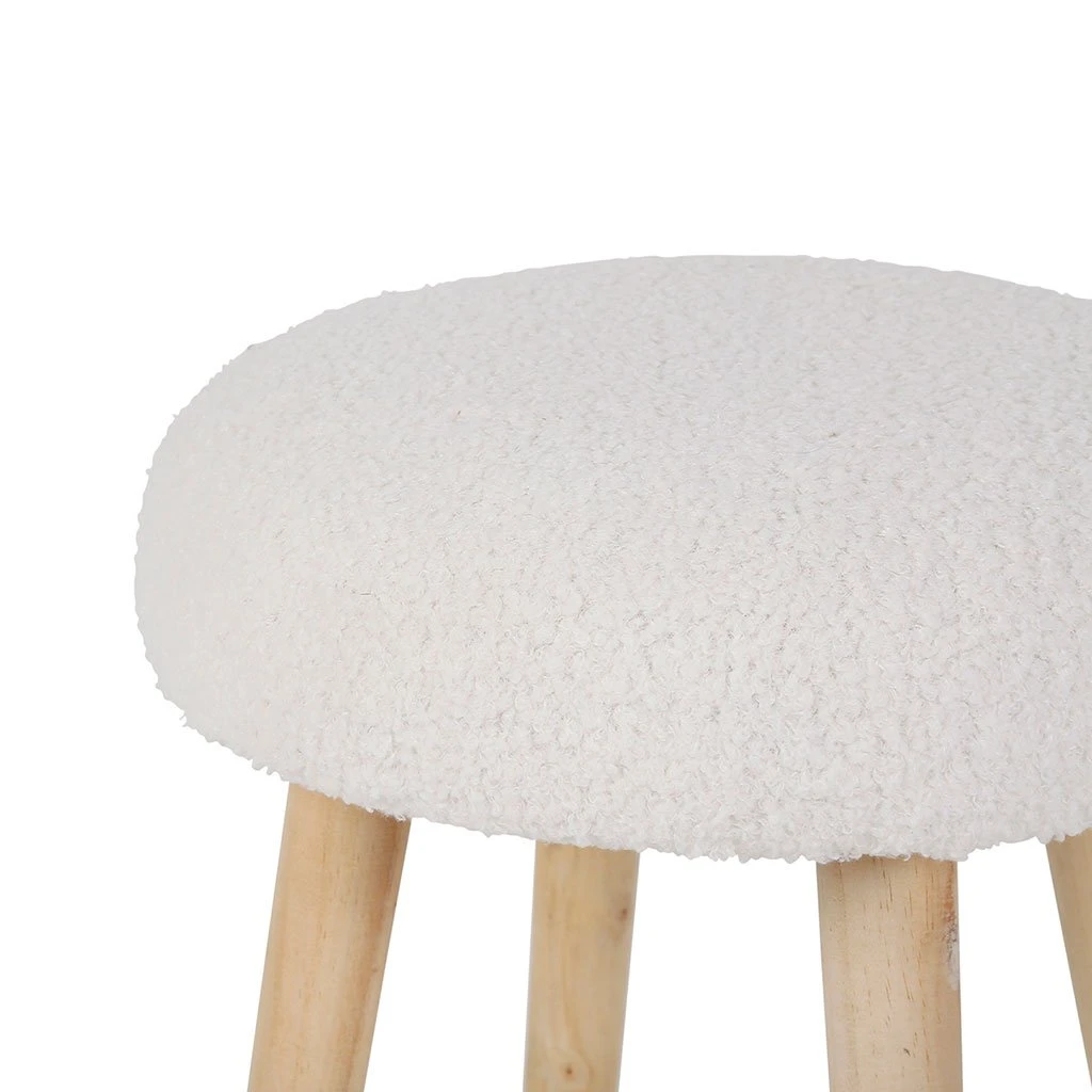 SEMA DESIGN Tabouret Bouclette Ivoire Et Bois De Pin -Element 5 SEMA DESIGN Tabouret Bouclette Ivoire Et Bois De Pin -Element – Image 3