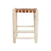 SEMA DESIGN Tabouret En Cuir Brun Et Bois D'eucalyptus - Cuir